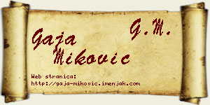 Gaja Miković vizit kartica